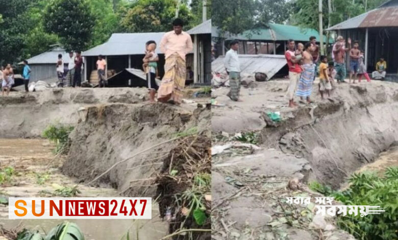 সুন্দরগঞ্জে নদীগর্ভে বিলিন হচ্ছে বসতভিটা